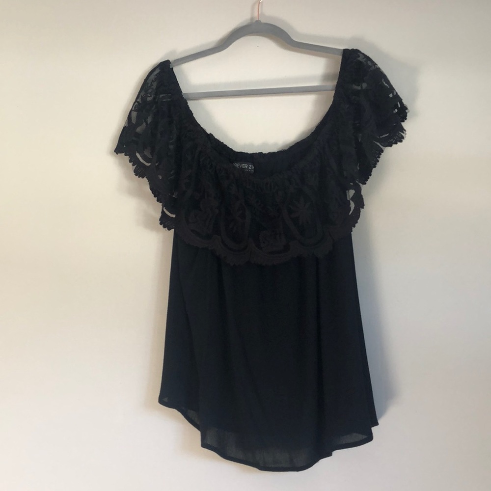 Forever21 Black off the shoulder Top